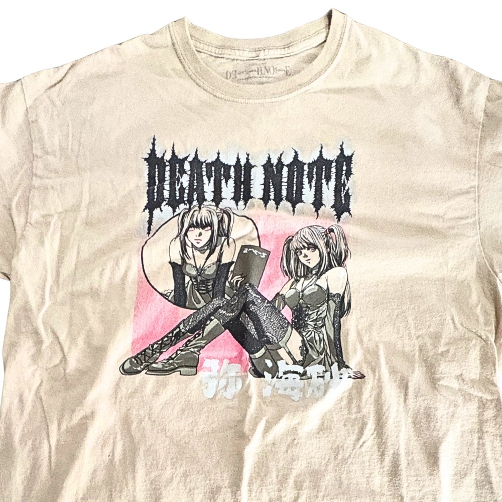 DEATH NOTE Anime Graphic Tee Misa Amane Inspired Beige T-Shirt Women’s SZ XL
